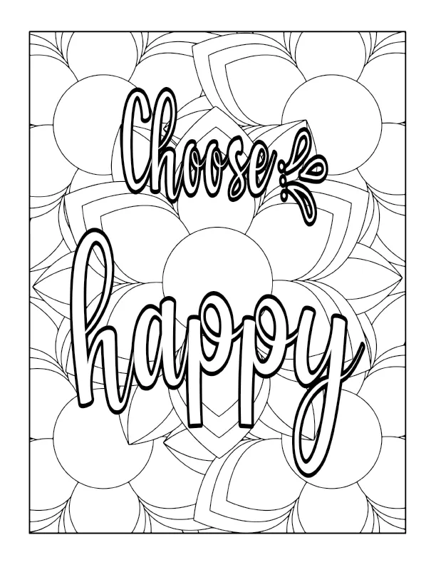 Bold "Stay Strong" motivational coloring page for stress relief