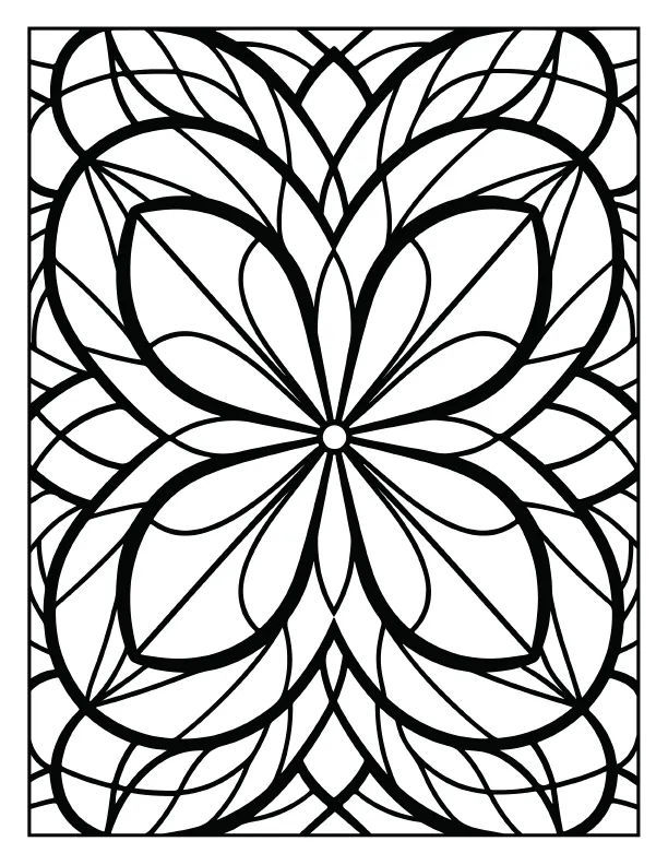 High-energy starburst mandala coloring page letter size