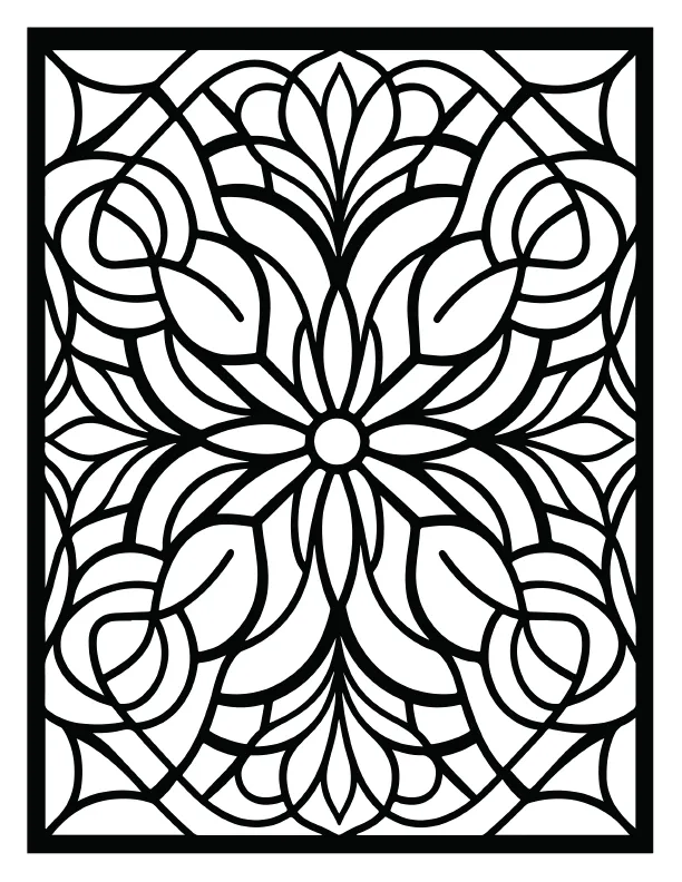 Leaf and vine forest mandala coloring sheet print ready