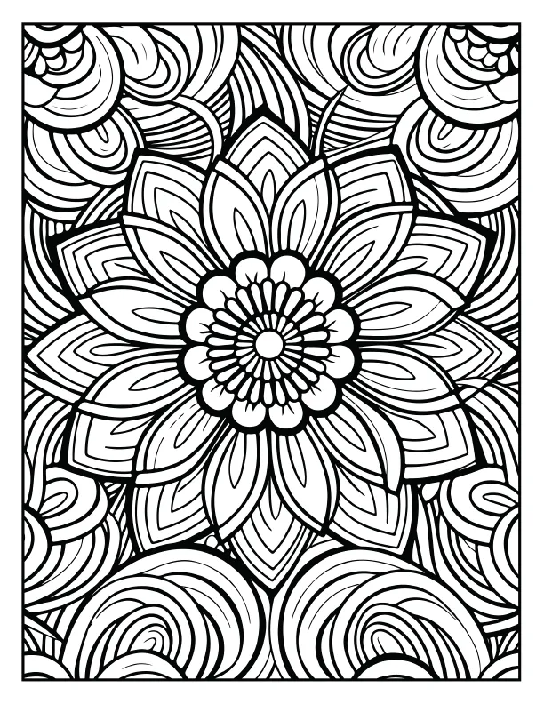 Infinite cosmic spiral mandala coloring page for deep focus