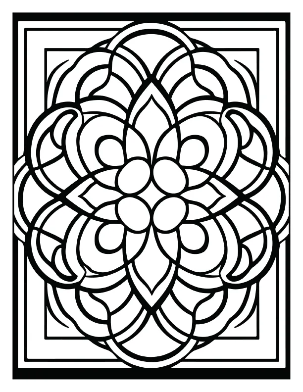 Vibrant sunflower style mandala coloring page printable