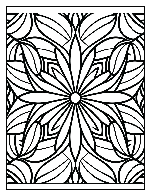 Fall leaves mandala coloring sheet print ready PDF
