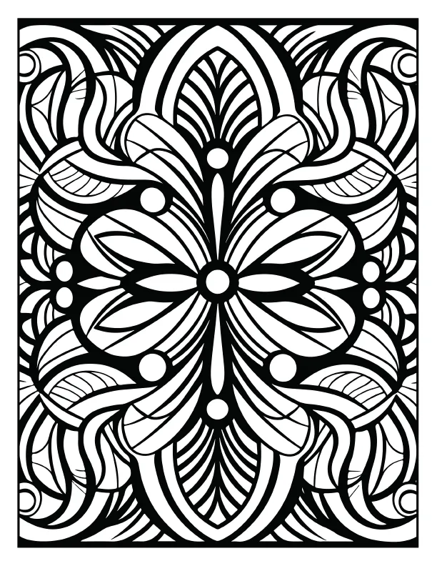 Soft cherry blossom mandala coloring page for anxiety relief