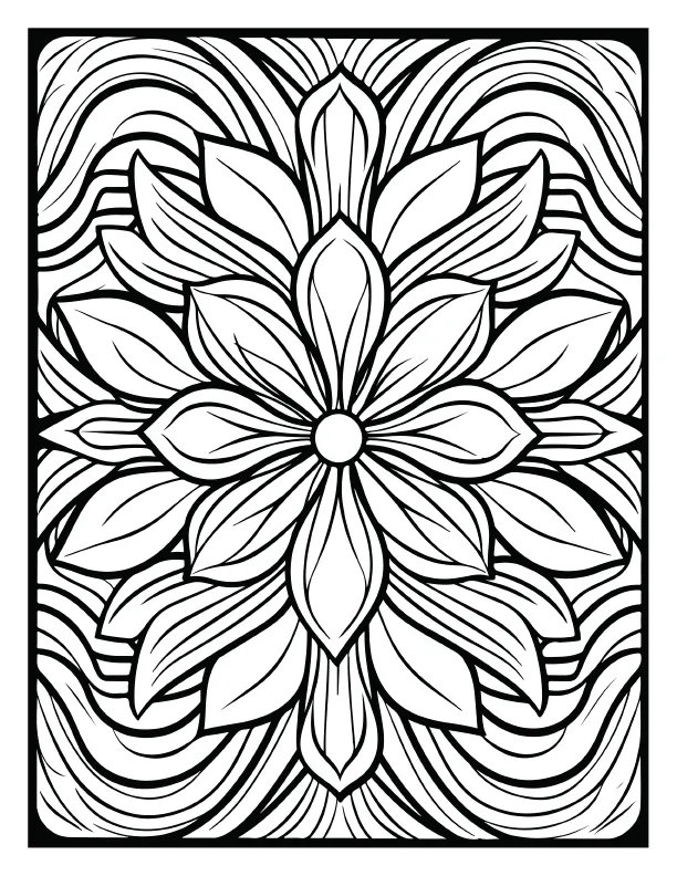 Potted succulent style mandala coloring page letter size