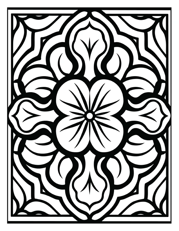 Detailed orchid mandala coloring page high resolution