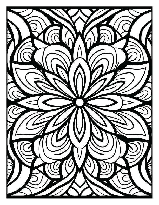 Rustic pinecone mandala coloring page for seasonal zen
