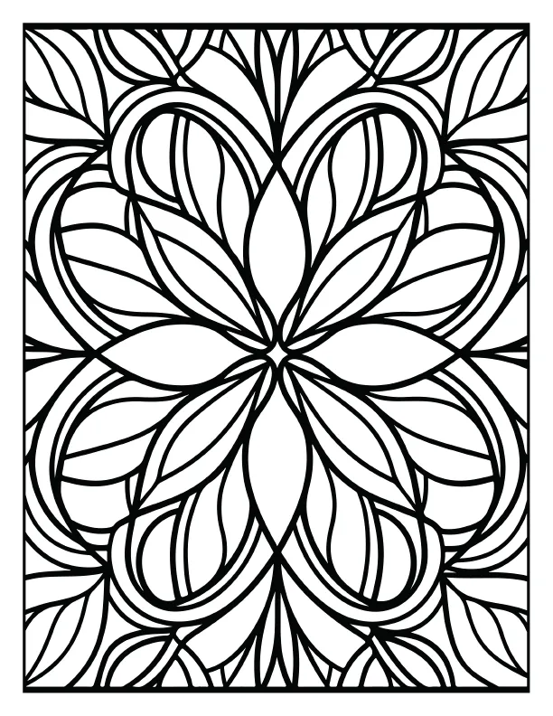 Simple daisy pattern mandala coloring page for beginners