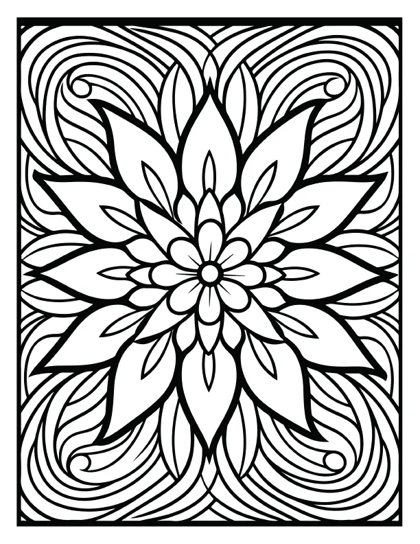 Soft firefly style mandala coloring page for relaxation