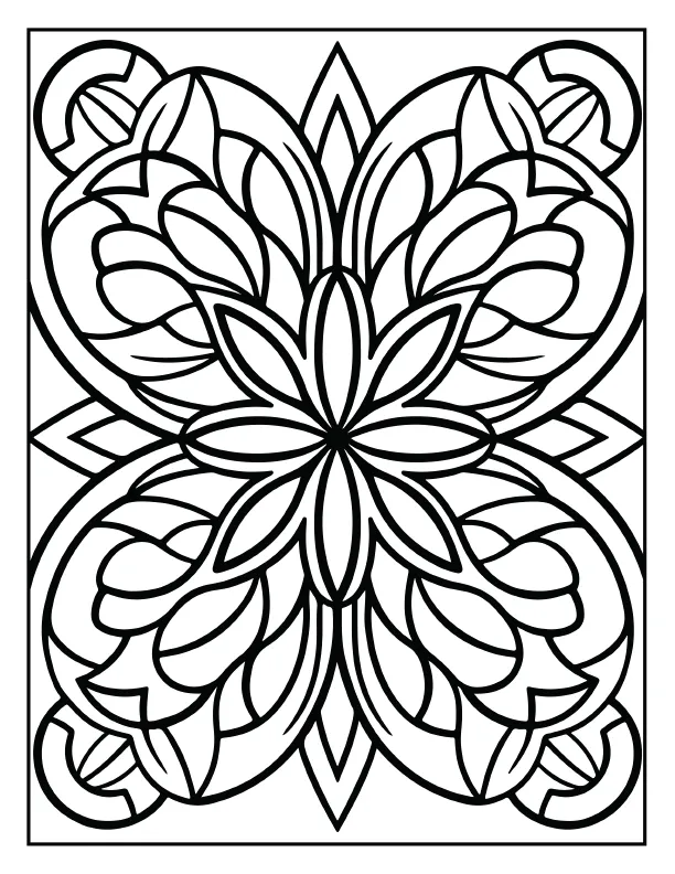 Intricate gate style mandala coloring page for mindfulness