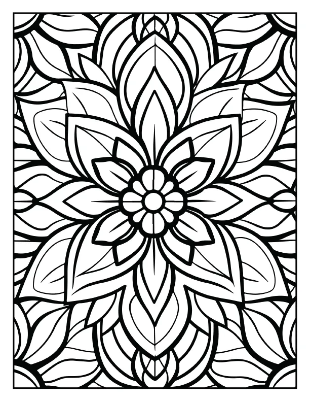 Light refracting prism mandala coloring page for zen