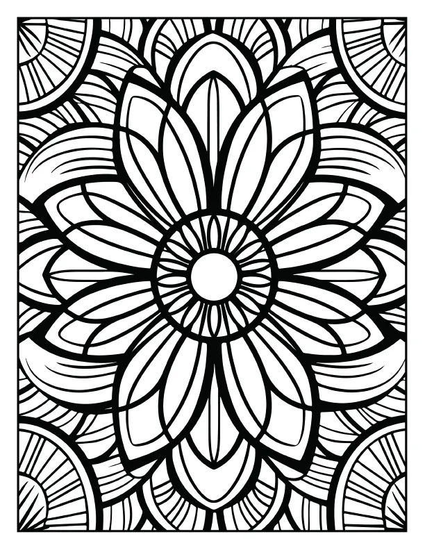 Detailed snowflake mandala pattern for adult coloring bundle