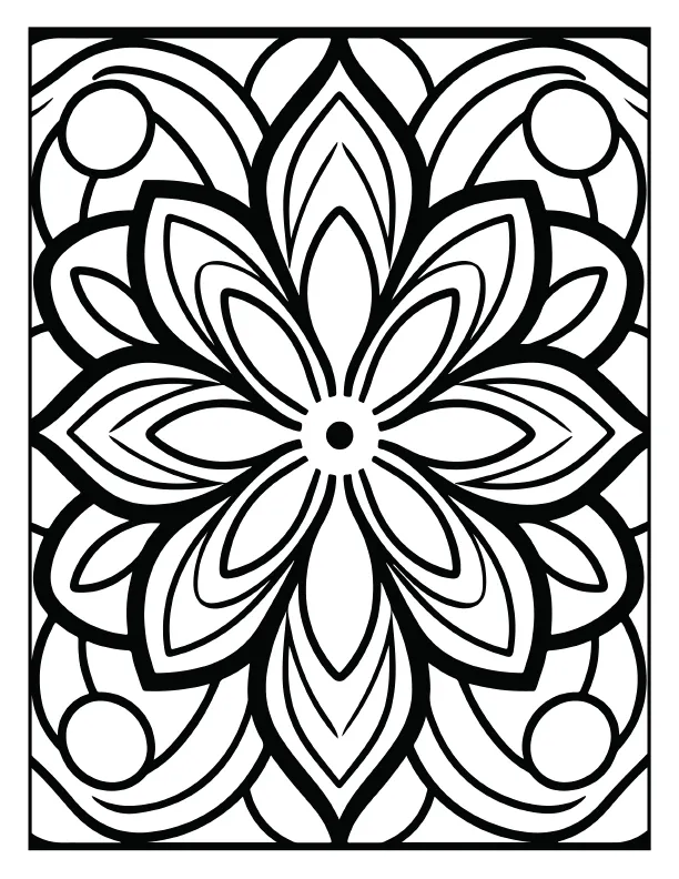 Abstract midnight swirl mandala coloring page for relief