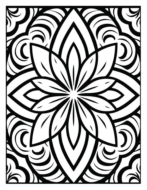 Tribal style mandala coloring page for adult coloring