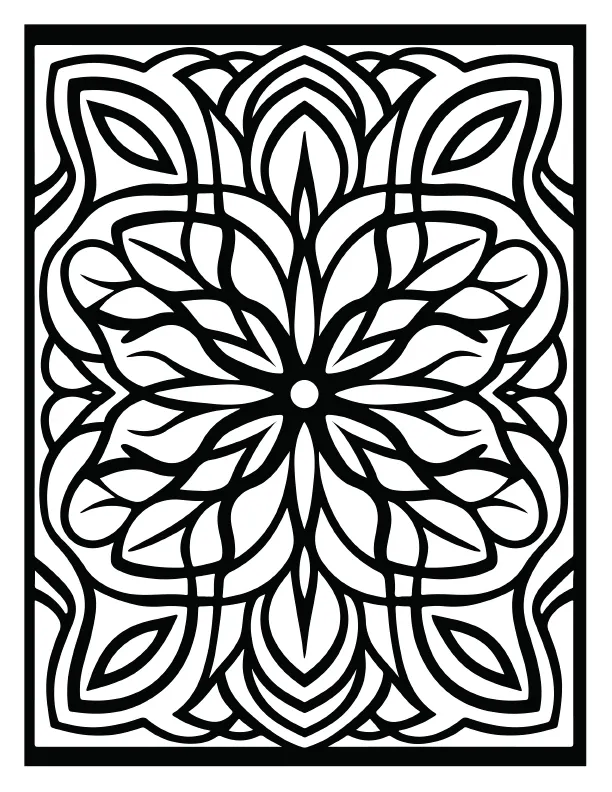 Abundant harvest style mandala coloring page free PDF
