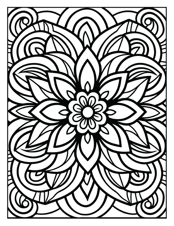 Detailed phoenix mandala coloring page for motivation