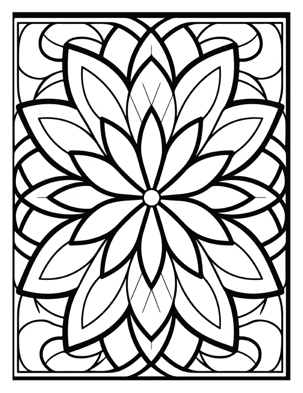 Ornate tribal-style mandala coloring page print ready