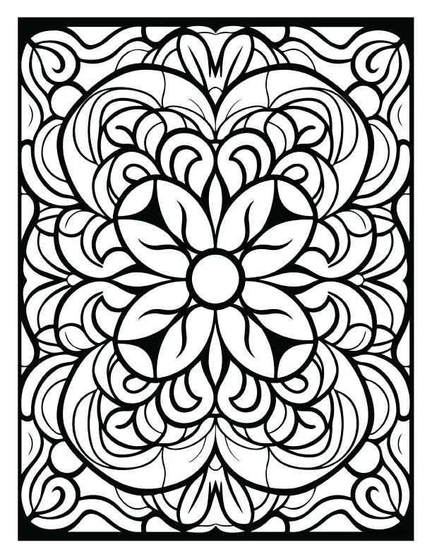 Soft angel wing mandala coloring page for relaxation