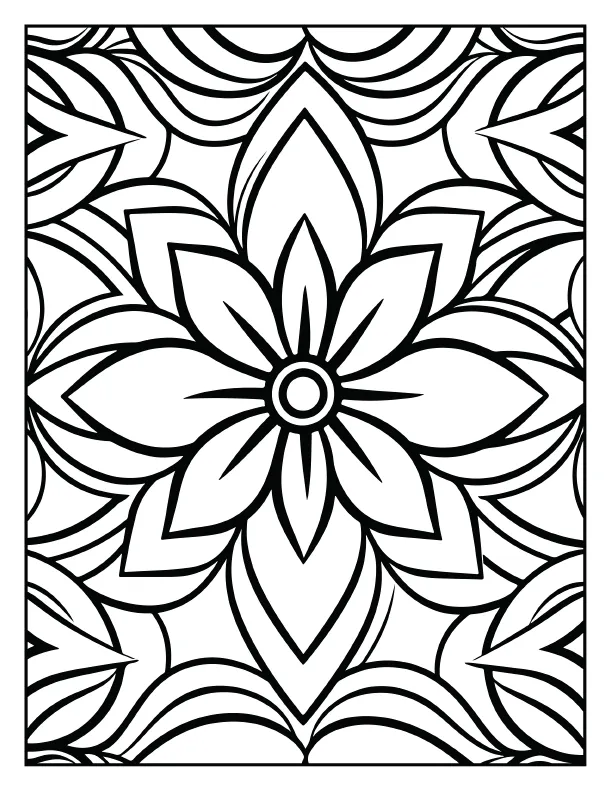Detailed temple window mandala coloring page high quality