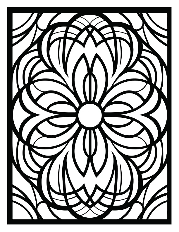 Ornate Hamsa hand mandala coloring page for adults