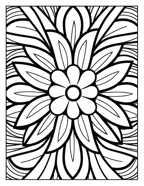Scientific atomic style mandala coloring page for adults