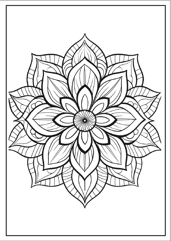 Design 5: Simple yet elegant, this daisy mandala is perfect for a quick mindful break.