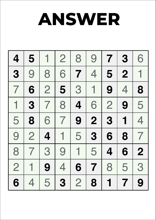 Sudoku Book 001 Answer